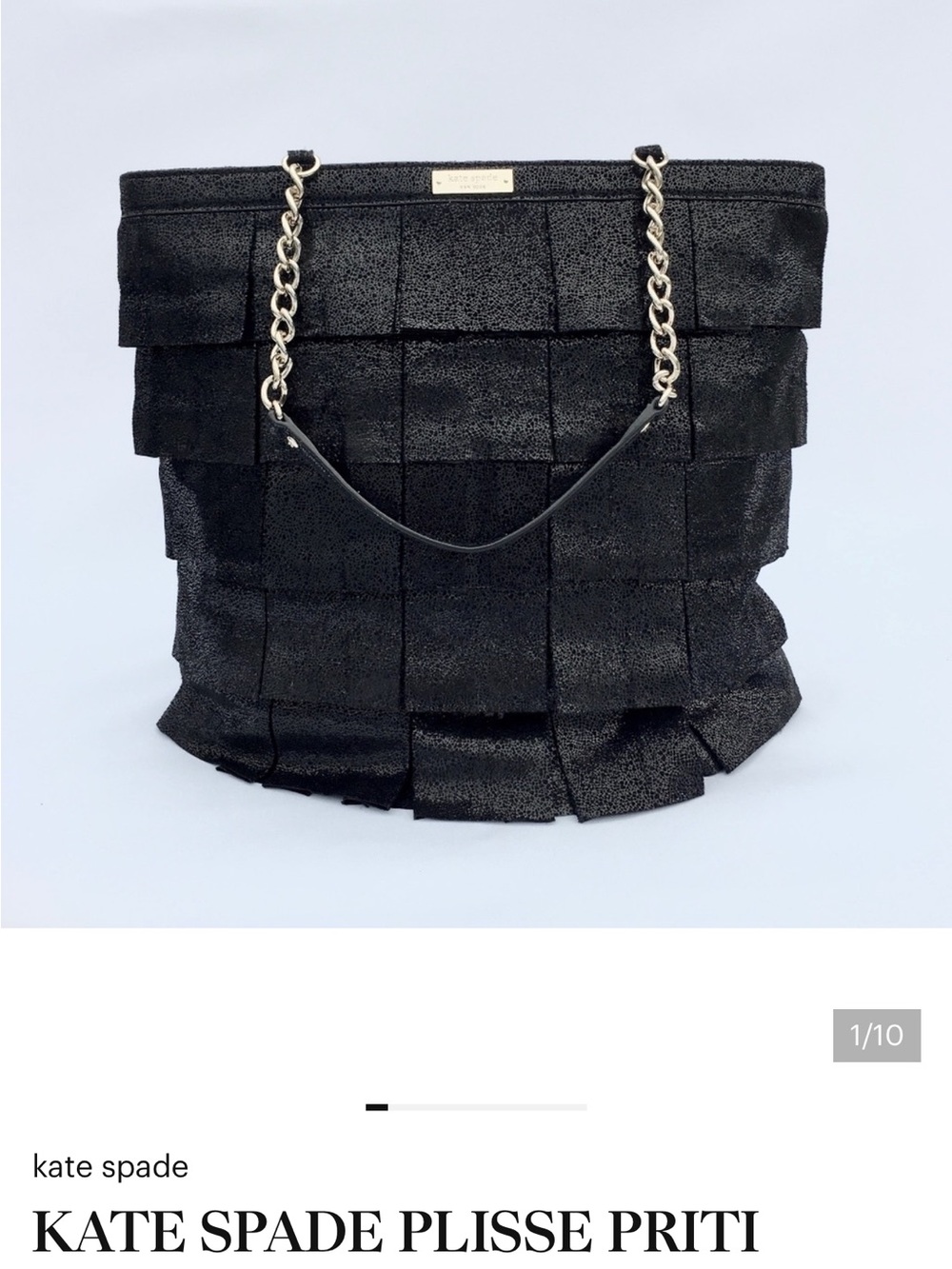 kate spade Metallic Plissé Chain-Handle Shoulder Bag